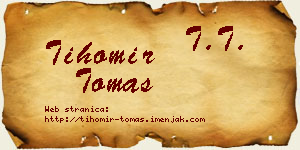 Tihomir Tomaš vizit kartica